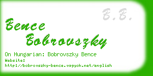 bence bobrovszky business card